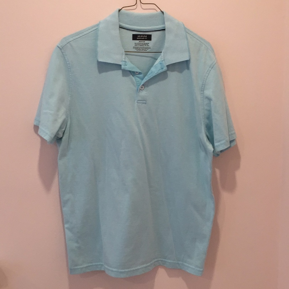 Alfani Polo Shirt Light Blue Like New Medium